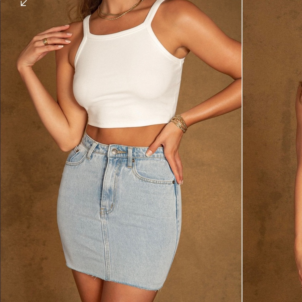 Meshki Anya Ribbed Halter Crop Top